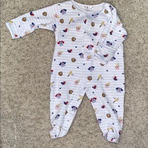 Kissy kissy Boys blue stripe baseball park footie